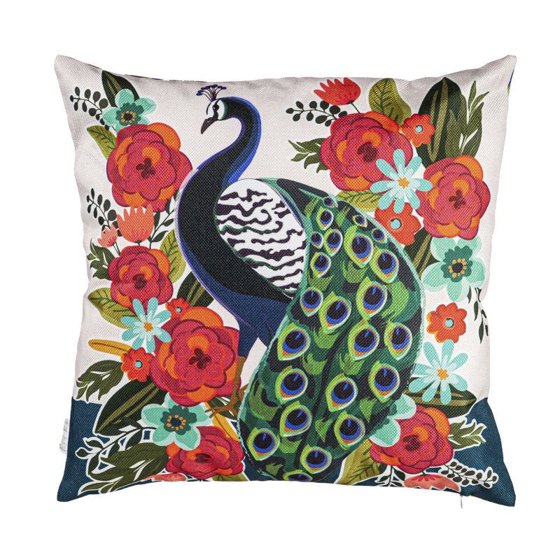 Housse de coussin d'extérieur Floral Peacock