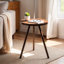 Lampe de table d'appoint avec abat-jour tambour blanc, brun espresso