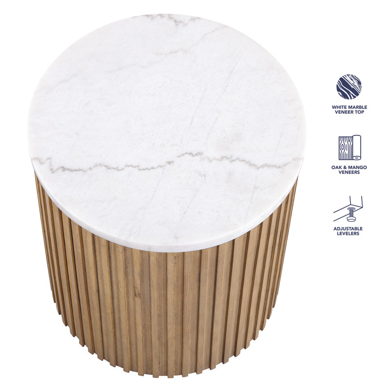 Fiammetta Marble End Table, Brown