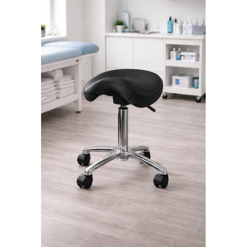 Adjustable Ergonomic Saddle Stool – Height & Tilt Adjustable Chair for Standing Desks, Labs, Studios & Medical Offices, Black