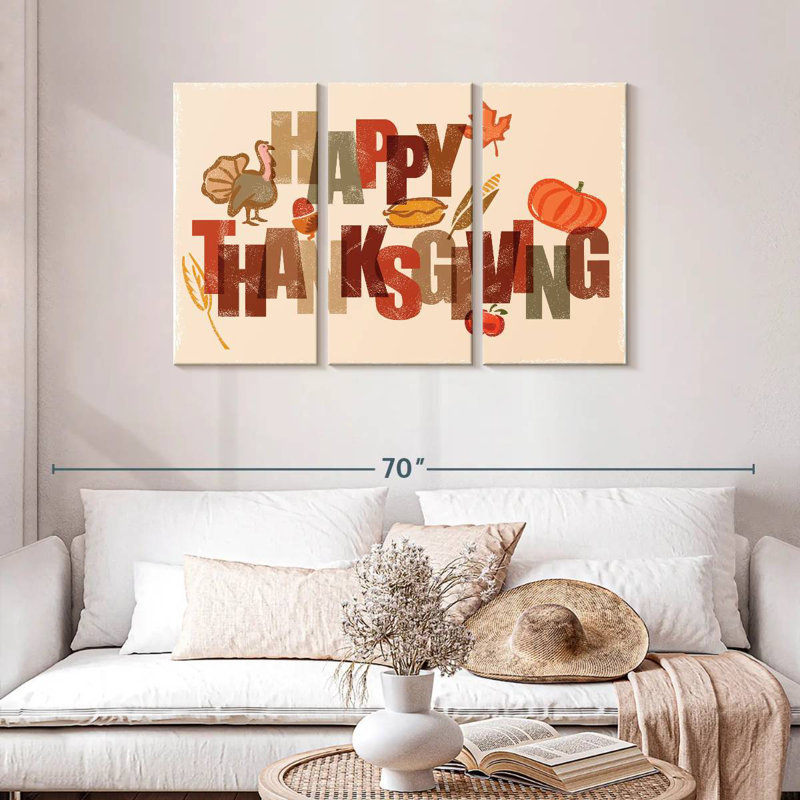 Icônes Lelend Happy Thanksgiving, H 28 po x l 45 po