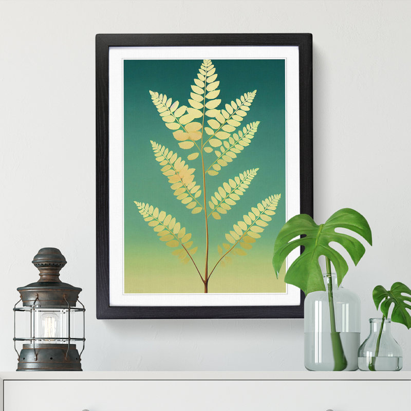 Fern Leaf Single 1 Piece Single Picture Frame Wall Art, 34cm H x 25cm W x 2cm D, Black