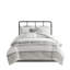 Ensemble d'édredon surdimensionné en jacquard de coton 6 pièces blanc / gris