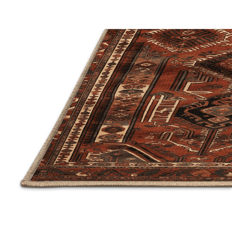 Tapis brun lavable à la machine, Rectangulaire 3 pi x 5 pi