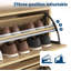 Armoire à chaussures 2 en 1 avec 2 tiroirs rabattables, tablette réglable, 7 crochets et ensemble anti-basculement, rangement pour chaussures de vestibule étroit-131226536