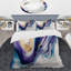 Ensemble de housse de couette en microfibre / polyester bleu, doré et mauve Splash Paint III Bedding-1972599732
