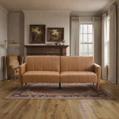 Canapé en bois massif avec coussins de 49,8 po Carletto