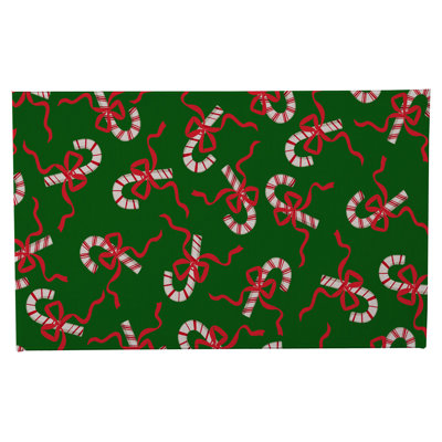 Candycanes & Bows Holiday Bath Mat