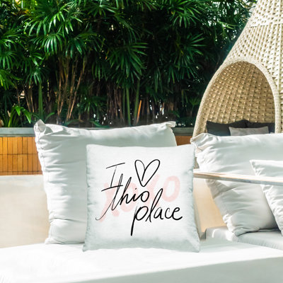 I Love This Place Xoxo Outdoor Printed Pillow by Lil' Rue