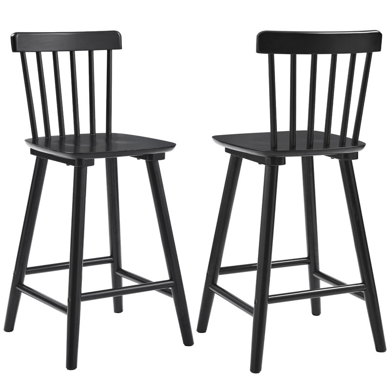 Tabouret Baggett, Tabouret de comptoir (siège d'une hauteur de 24 p, Noir, 2