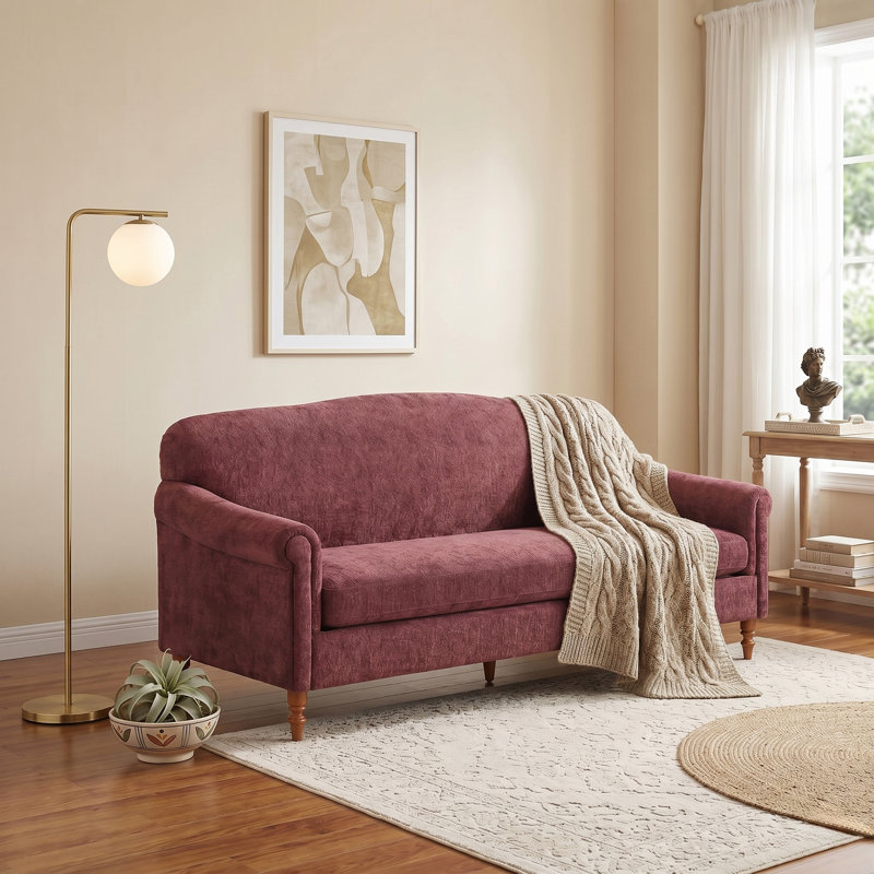 Canapé en chenille néo-classique Bellamont, Red