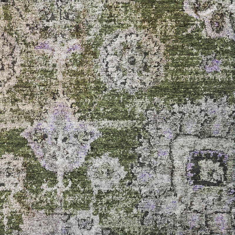 Tapis à poil long de qualité supérieure lavable à la machine ADS634, Olive, 5' x 7'6"