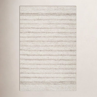 Hand-Tufted Brown Striped Rug