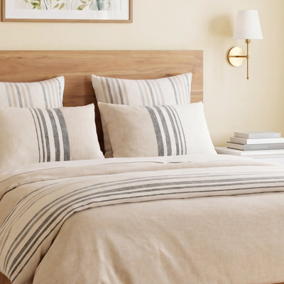 Linen Chenille Stripe Duvet Cover Set