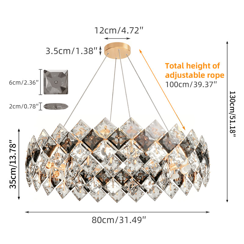 Aiace 8 - Light Crystal Chandelier