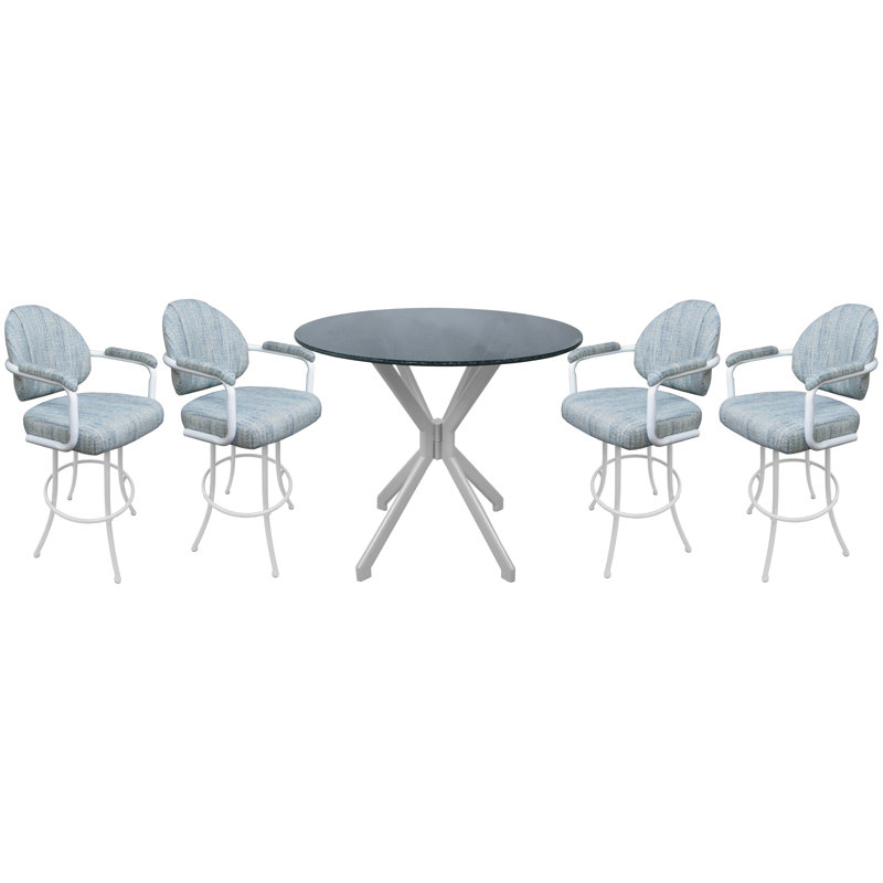 Rabiatou Round 42.00' Dining Set, Blanc