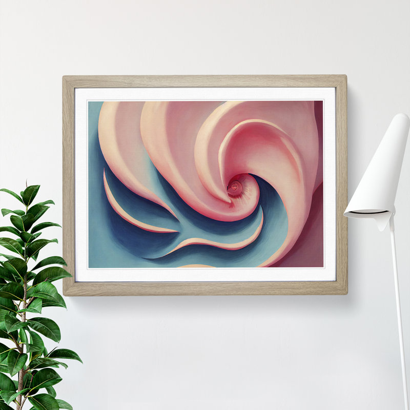 Seashell Vol.2 Abstract - Single Picture Frame Painting, 25cm H x 34cm W x 2cm D, Oak