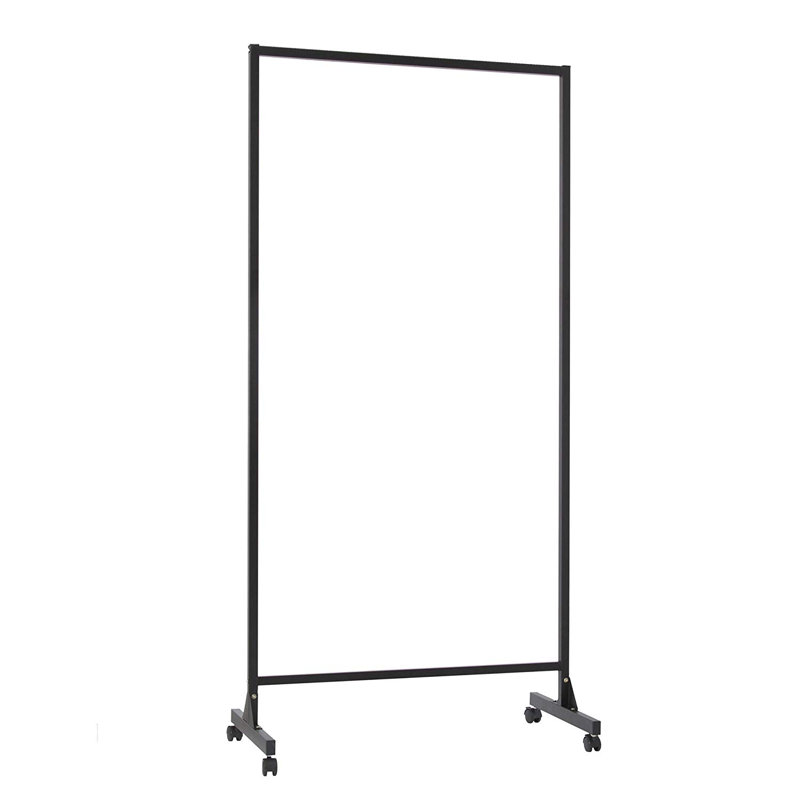 Cloison d'intimité extensible Dian Don't Look At Me, Cadre noir / tissu occultant blanc, 72.04"
