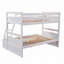 Lit simple superposé au dessus d'un lit double avec rangement-168680062