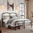 Ashwyn Heavy Duty Steel Slat Bed Frame with 18" High, Vintage Style, Anti Sway and Squeak Resistant-19376468