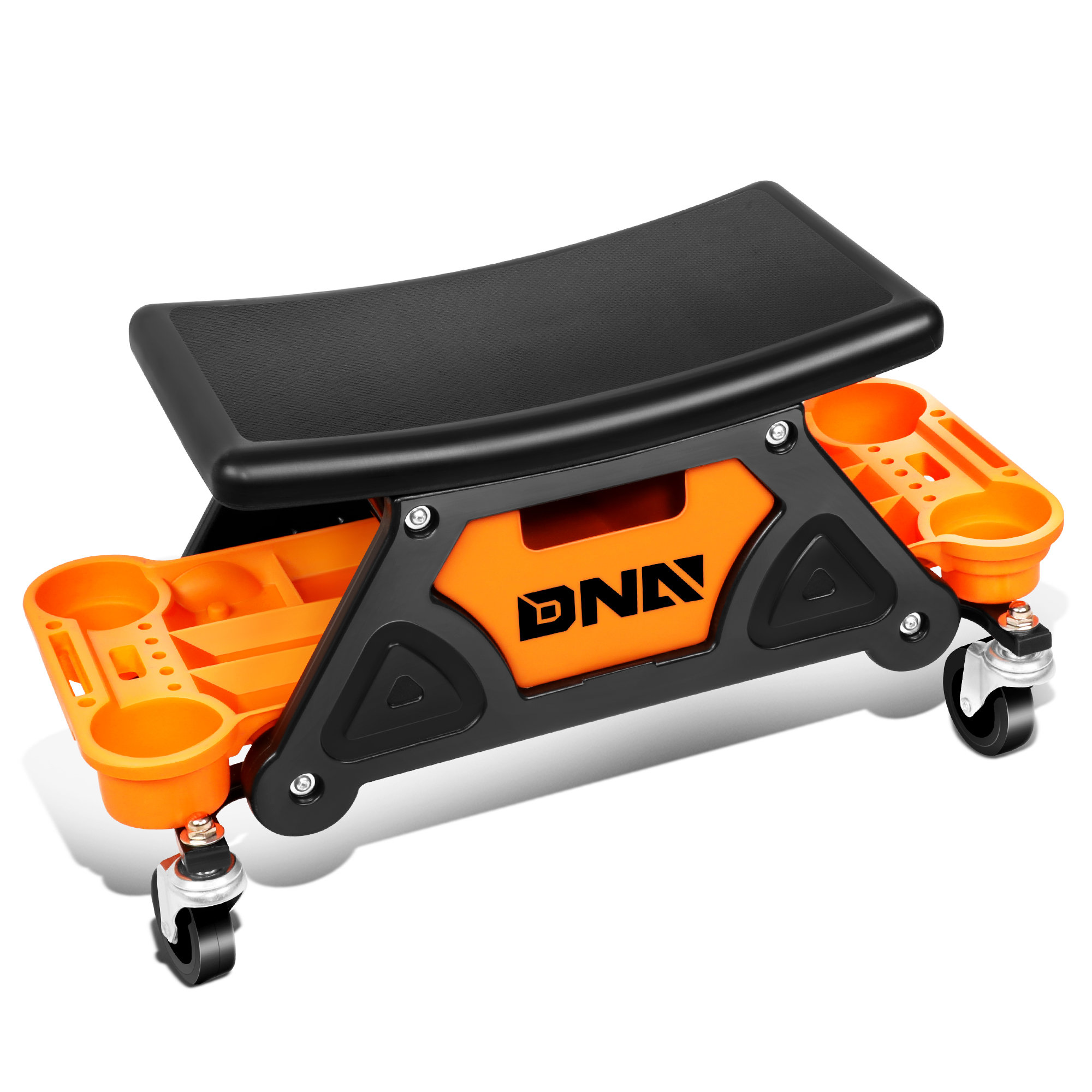 DNA Motoring Pneumatic Mechanic Creeper Garage/Rolling Stool, Heavy Duty  Roller Seat with Storage Tool Tray