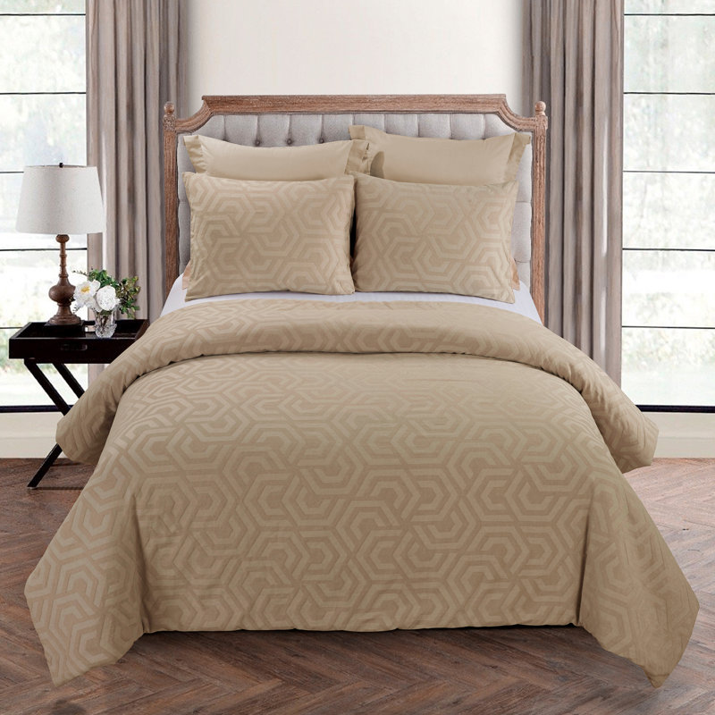Your Lifestyle by Donna Sharp Seville Blush 3PC Cotton Comforter Set, Queen Comforter + 2 Shams, Sand