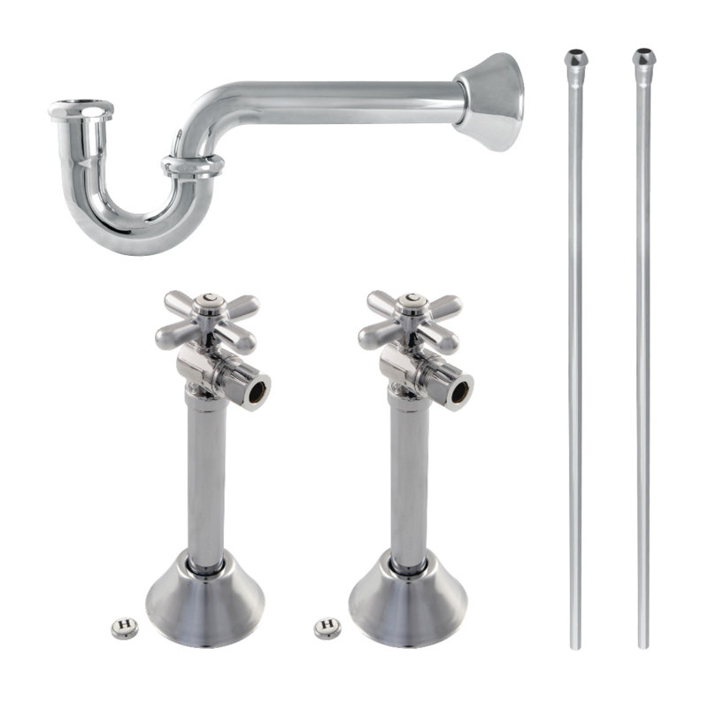 Kingston Brass Trimscape Traditional Plumbing Supply Kit Combo, Polished Chrome