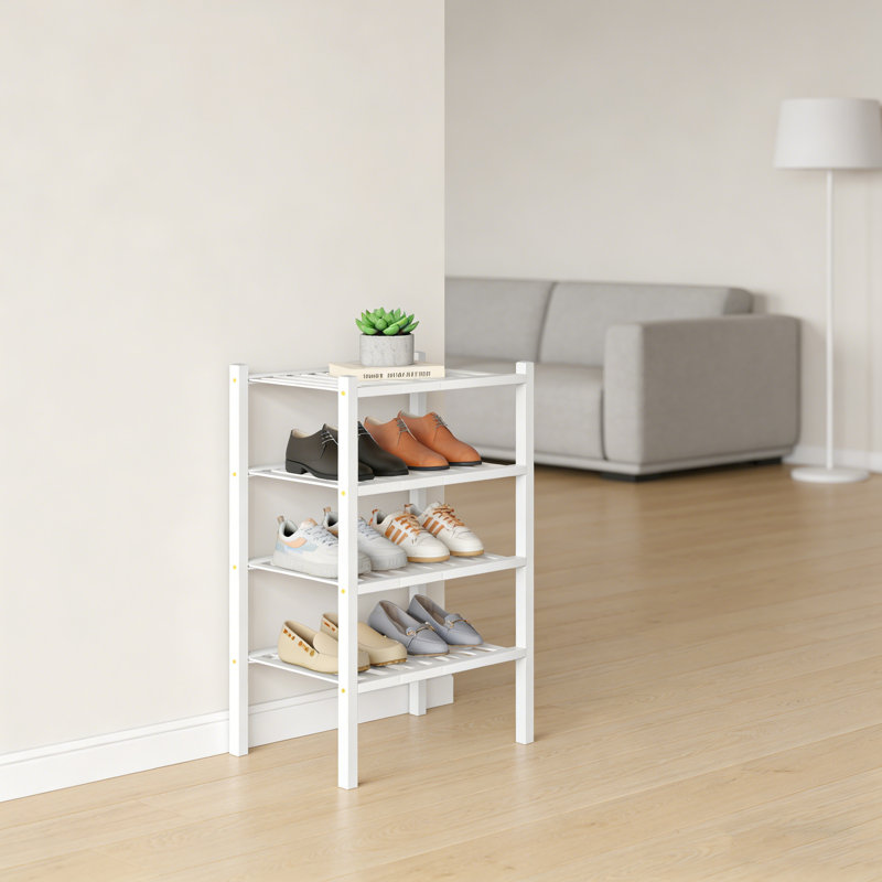 Range-chaussures en bambou, 26" H x 17" W x 11" D