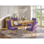 L'ensemble de table de cuisine 5 pièces pour 4 personnes comprend une table de salle à manger rectangulaire avec Dropleaf et 4 chaises Parson en tissu de lin, chêne-2056800885-2056800884-2056800875