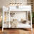 Bunk Bed With Storage Shelf and Bookshelf,Wood Bunk Bed with Ladder and Guardrails-199125824-199125825