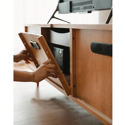 Simple Multifunctional Storage Audiovisual Cabinet Unfinished TV Stand for TVs up to 75"