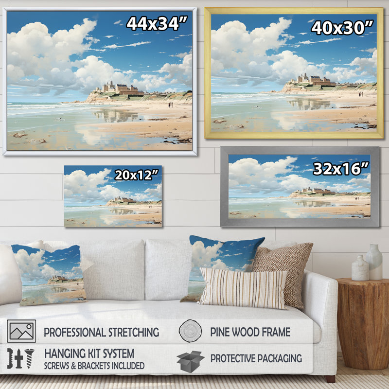 «Normandy Beach In France II», reproduction sur toile, Toile tendue, H 24 po x l 32 po x P 1 po