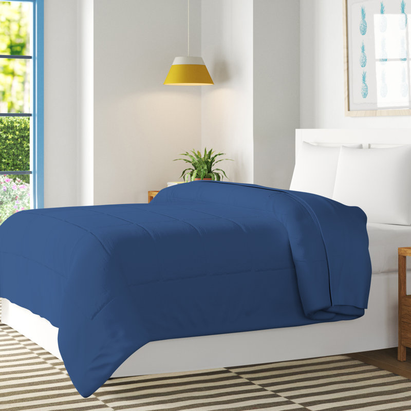 Édredon en duvet synthétique toutes saisons - Basics by Wayfair ™, Indigo, Double/grand