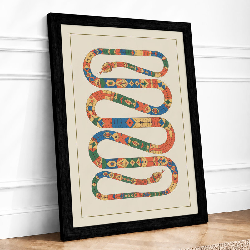 Serpent Stack Geometric - Print, A2 - 59.4 x 42.0 cm, Black