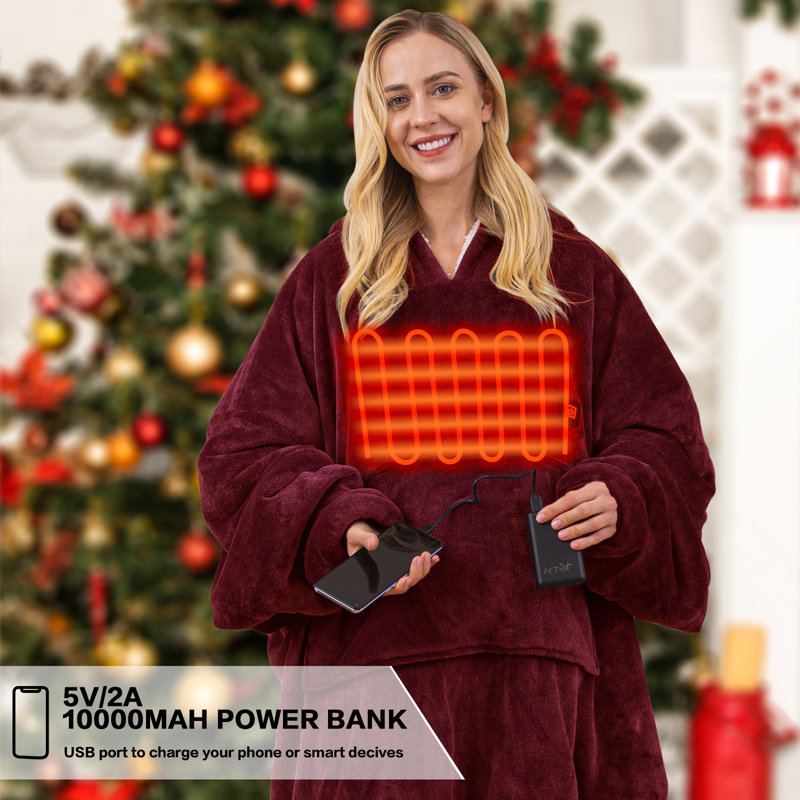 Heated Throw Blanket, Wine