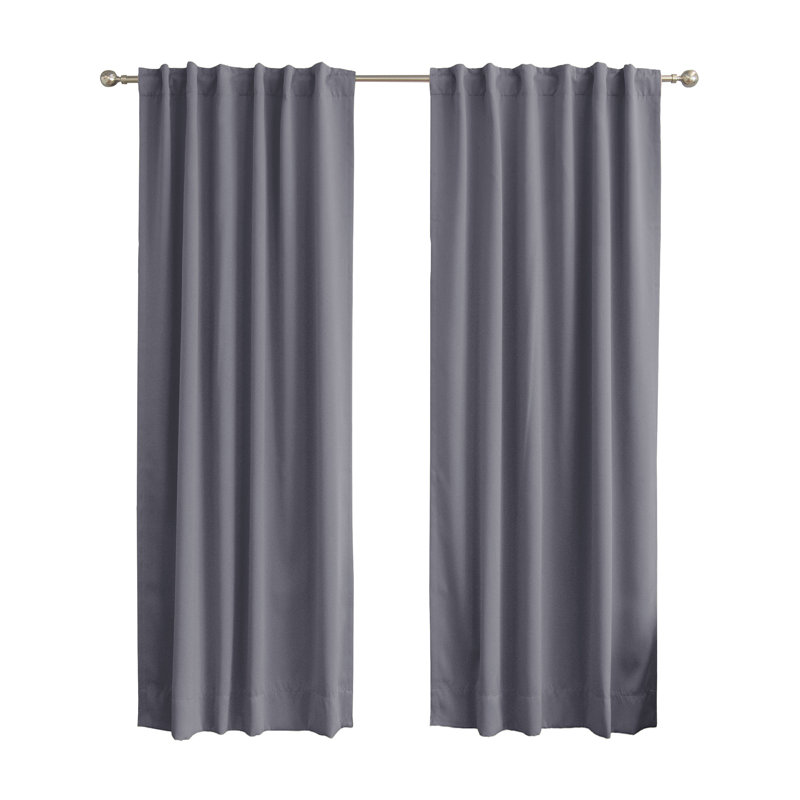 Panneaux de rideaux occultants et thermiques unis avec passe-tringle Bantam, l 52 po x L 120 po, Gris