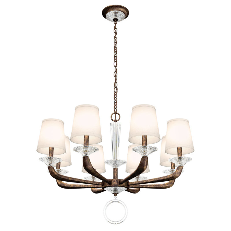 Emilea 8 - Light Glass Chandelier, Heirloom Bronze