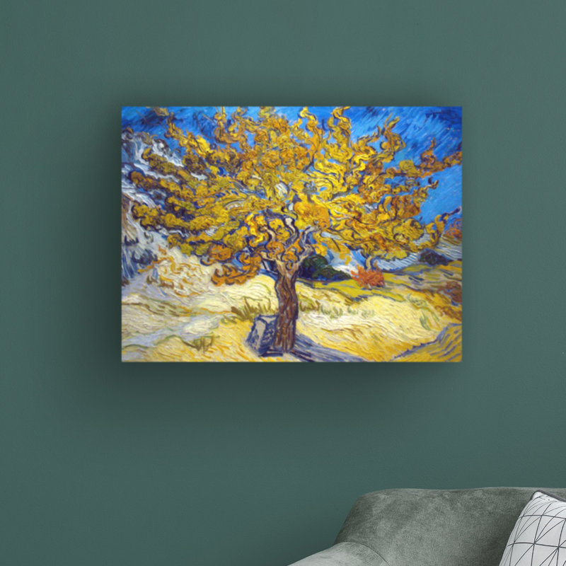 «The Mulberry Tree» par Vincent Van Gogh - peinture sur toile tendue, H 18 po x l 24 po x P 2 po