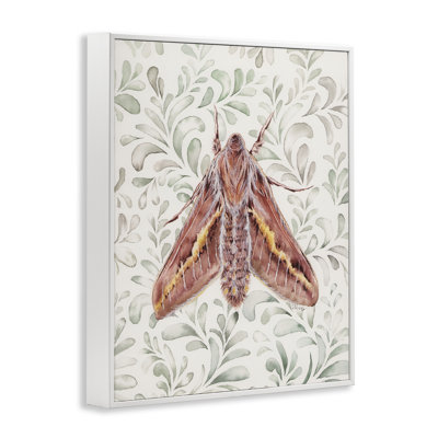 Giclée encadrée «Moth Over Leaf Sprig», conception par Cady
