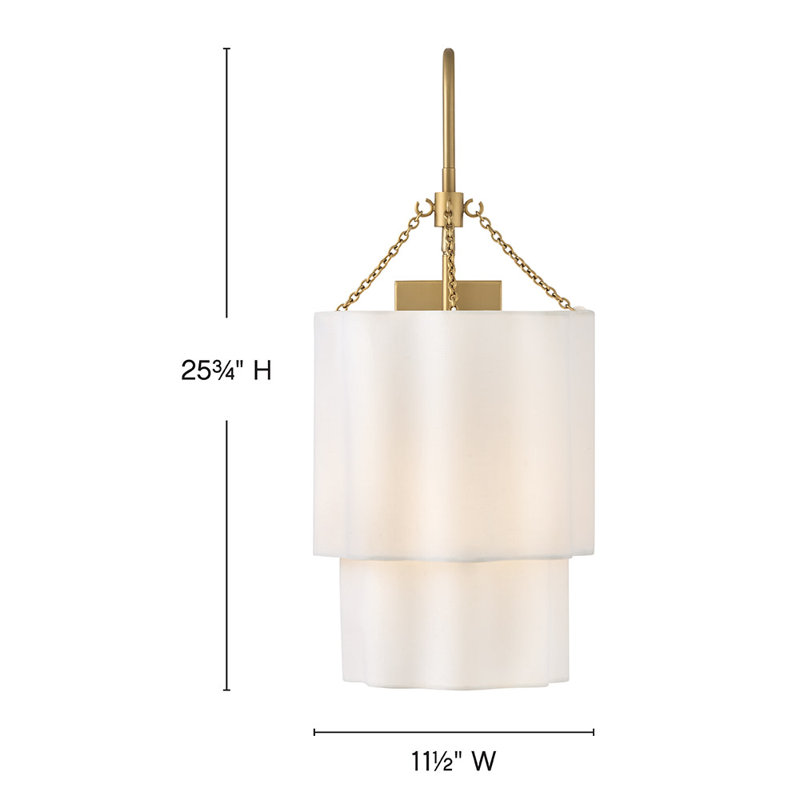 Gwen 1 - Light Armed Sconce, Lacquered Brass