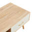 Table basse rectangulaire avec pieds en bois massif, tiroir coulissant pour le rangement, table moderne pour le salon, couleur bois naturel-861914955