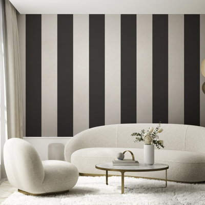 Style Sisters Classic Half Stripe Design 10.06m x 53cm Matte Wallpaper Roll