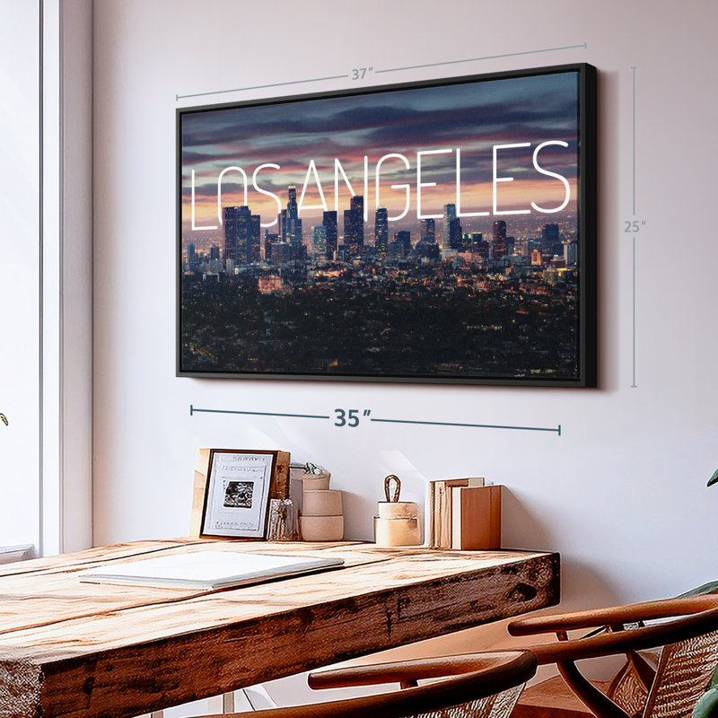 "Los Angeles Vibes Wall Art", H 25 po x l 37 po