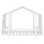 Lit plateforme à baldaquin pour lit simple avec baldaquin en tissu transparent et guirlande lumineuse, blanc-1120663156