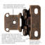Charnière de porte d'armoire à fermeture automatique semi-dissimulée 1/2 po - Laiton antique - Ensemble de 2 charnières de porte d'armoire-125475161-9114216