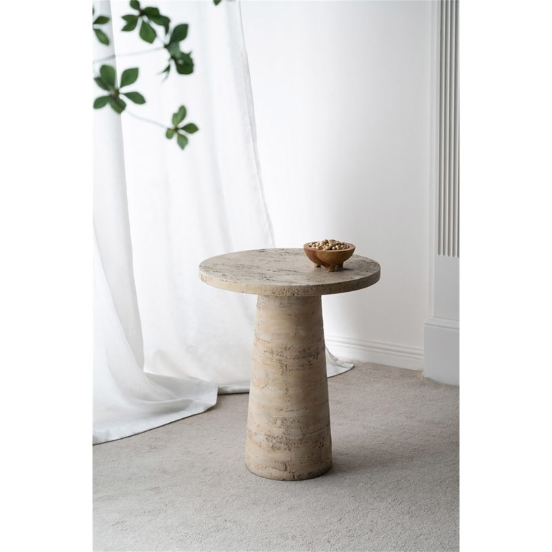 Table d'appoint ronde 22 po x 22 po x 25,5 po avec base piédestal