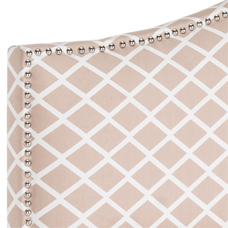 Upholstered Headboard, White / Peach Pink
