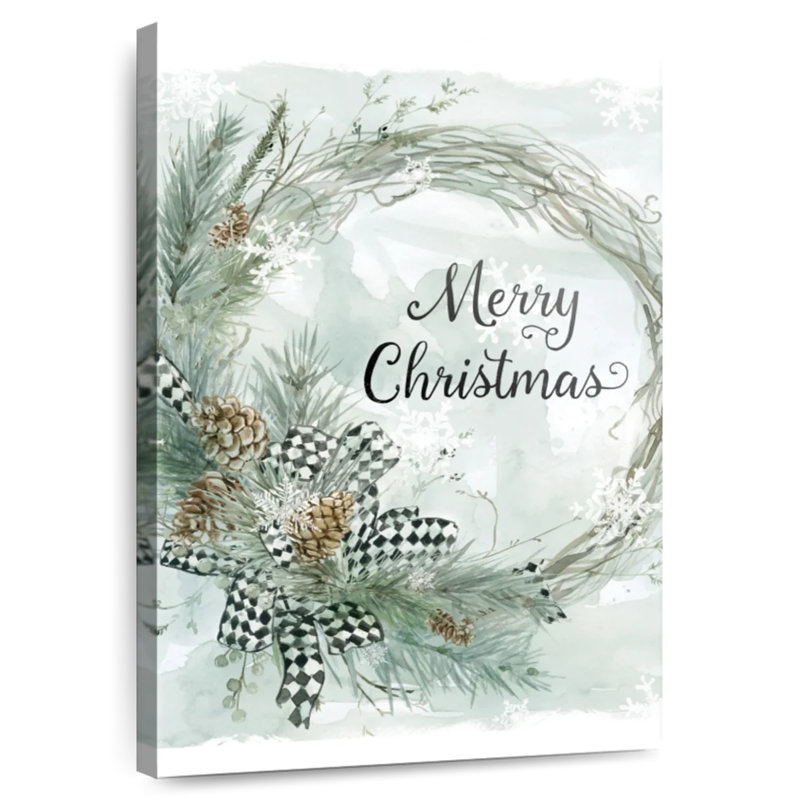 Lelend Merry Christmas Pine Wreath, 36" H x 24" W