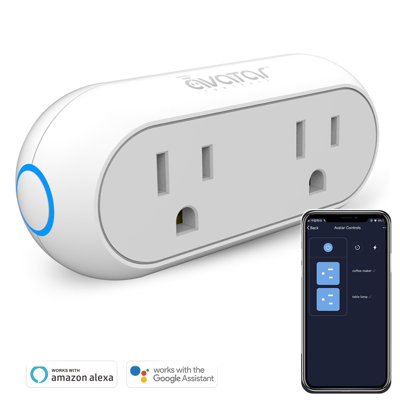 Smart Plugs That Compatible with Alexa Google Home Wireless 2.4G WiFi Outlet Controlled by Smart Life Tuya Avatar Controls APP 10A Mini Socket Enchufe Inteligente with Timer, Dual