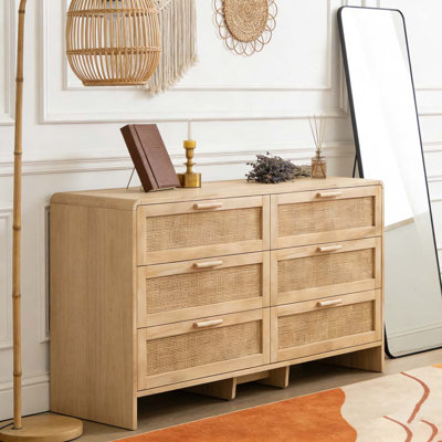 6-Drawers Rattan Storage Cabinet